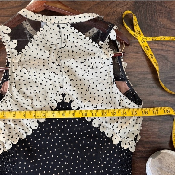 Byron Lars Lasercut Black and Cream Lace Sheath Midi Dress Kentucky Derby - Picture 10 of 13